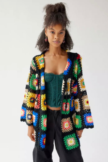 Women's knit cardigan model